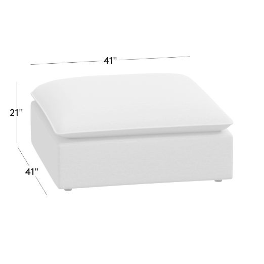 Lumis Snow White Performance Fabric Ottoman