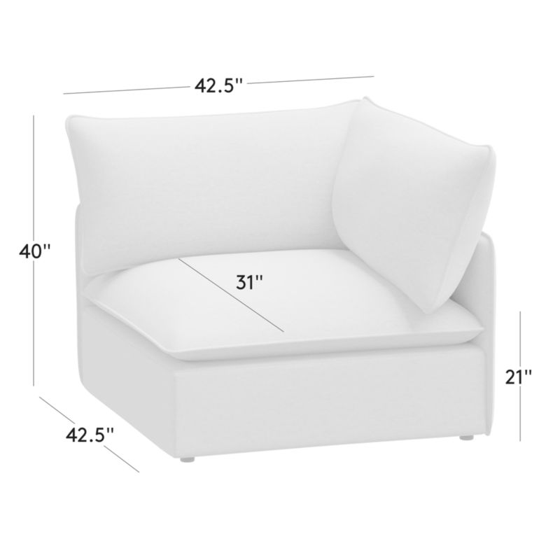 View Lumis Snow White Performance Fabric Corner Chair - image 2 of 7