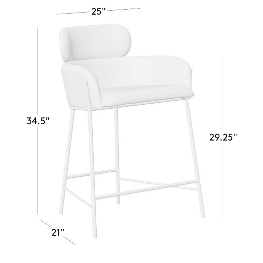 Azalea Cream Performance Fabric Counter Stool Set of 2