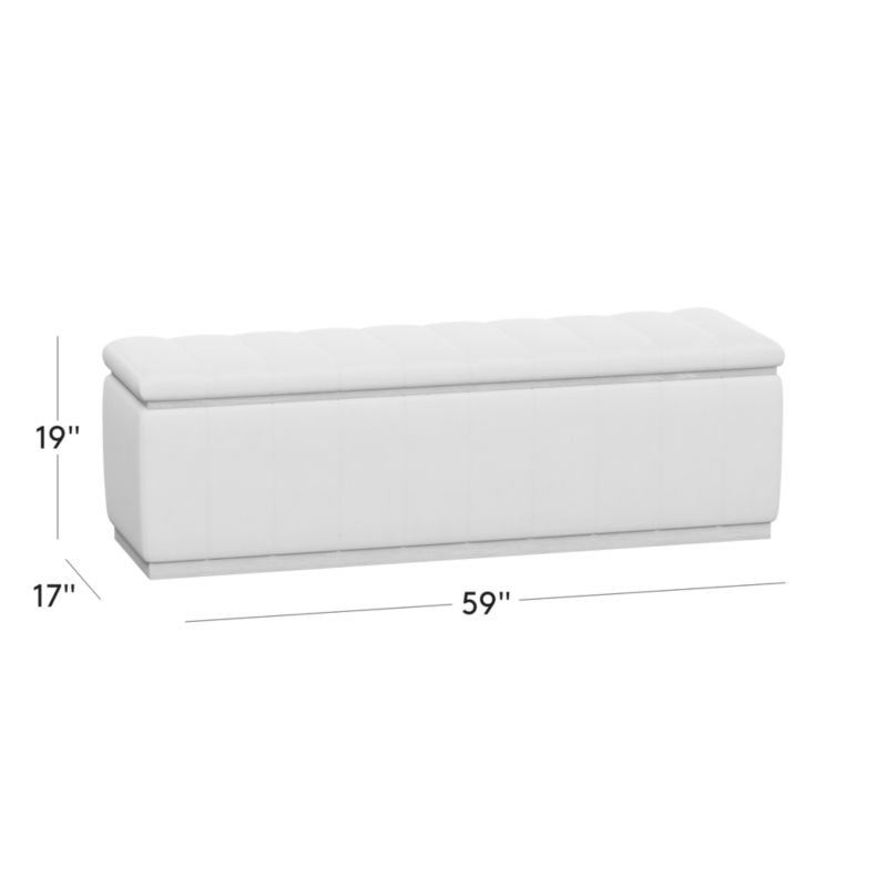 View Forte 59" White Performance Fabric Storage Bench - image 3 of 9