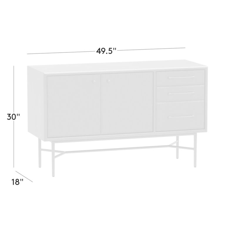 View Seymour 49" Black Lacquered Linen Credenza - image 3 of 12