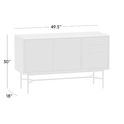 Seymour 49" Black Lacquered Linen Credenza