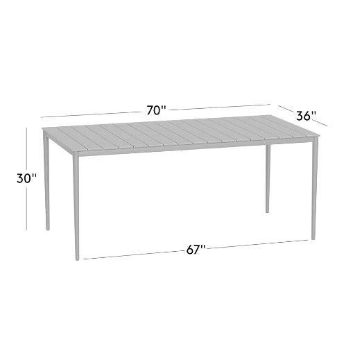 Proux 70" Charcoal Black Metal Outdoor Dining Table