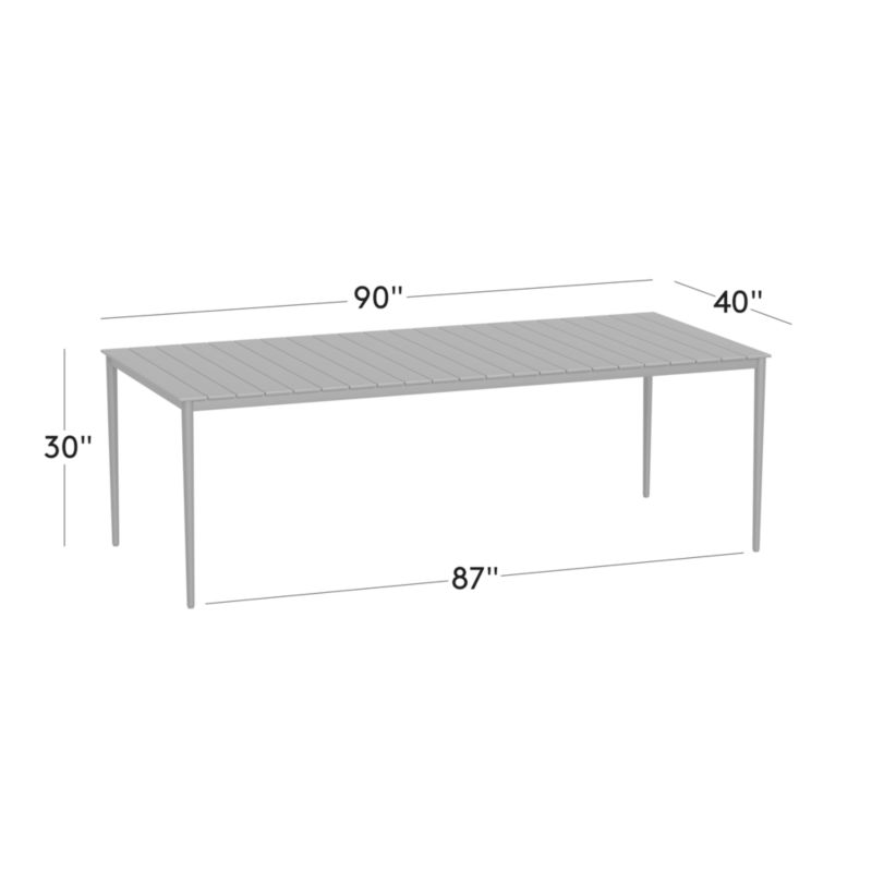 View Proux 90" Charcoal Black Metal Outdoor Dining Table - image 3 of 11