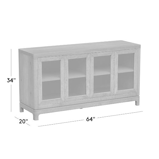 Truman 64" Acacia Wood and Glass Door Credenza