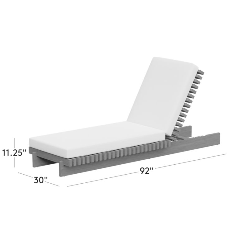 View Taiko Stained Teak Outdoor Sun Lounger with Sunbrella® Cushions - image 3 of 12