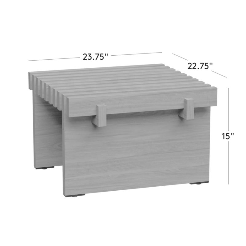 View Taiko Stained Teak Outdoor Side Table - image 3 of 9