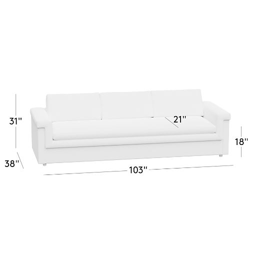 Ceva 103" Wheat Performance Fabric Sofa