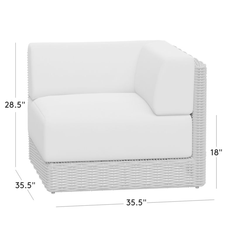 View Maylin All-Weather Rattan Outdoor Corner Chair with Grey Sunbrella® Cushions - image 3 of 9