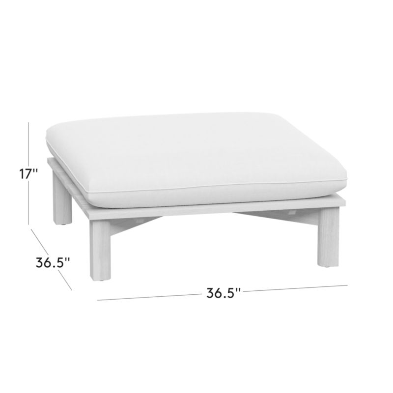 View Cabra Teak Outdoor Ottoman with Grey Sunbrella® Cushion - image 3 of 8