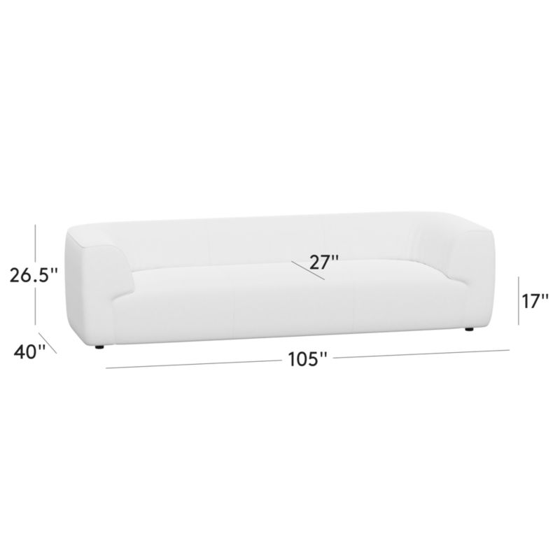 View Rodez 105" White Performance Fabric Sofa - image 3 of 9