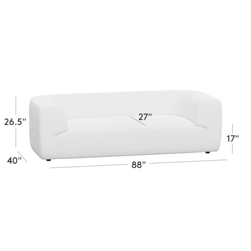 View Rodez 88" White Performance Fabric Apartment Sofa - image 3 of 9