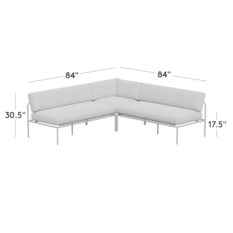 View Navene 3-Piece L-Shaped Black Metal Outdoor Sectional with Black Cushions - image 3 of 8