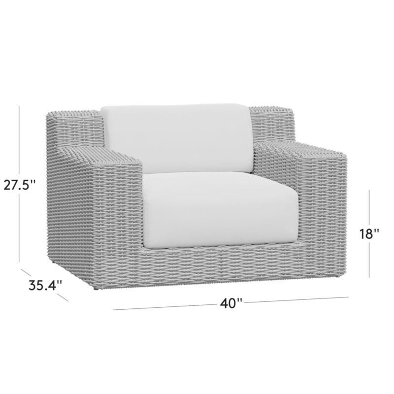 View Maylin All-Weather Rattan Outdoor Lounge Chair with Grey Sunbrella® Cushions - image 3 of 8