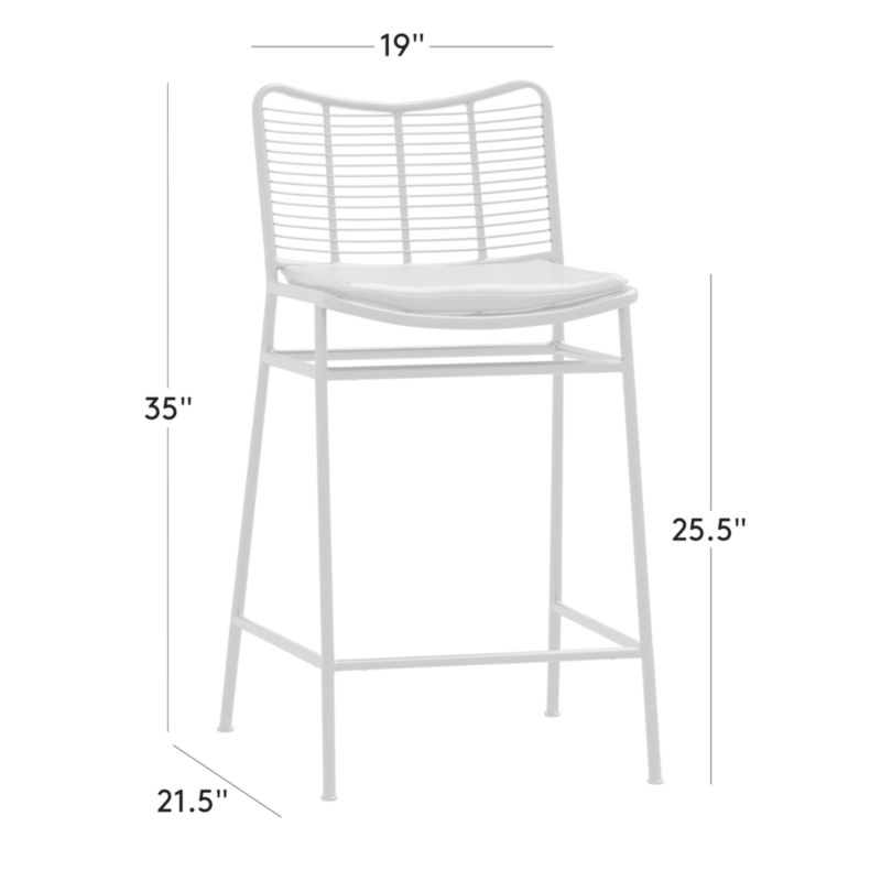 View Sigma Black Metal Counter Stool with Black Leather Seat Cushion - image 3 of 8