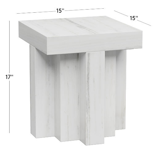 Scada White Marble Side Table