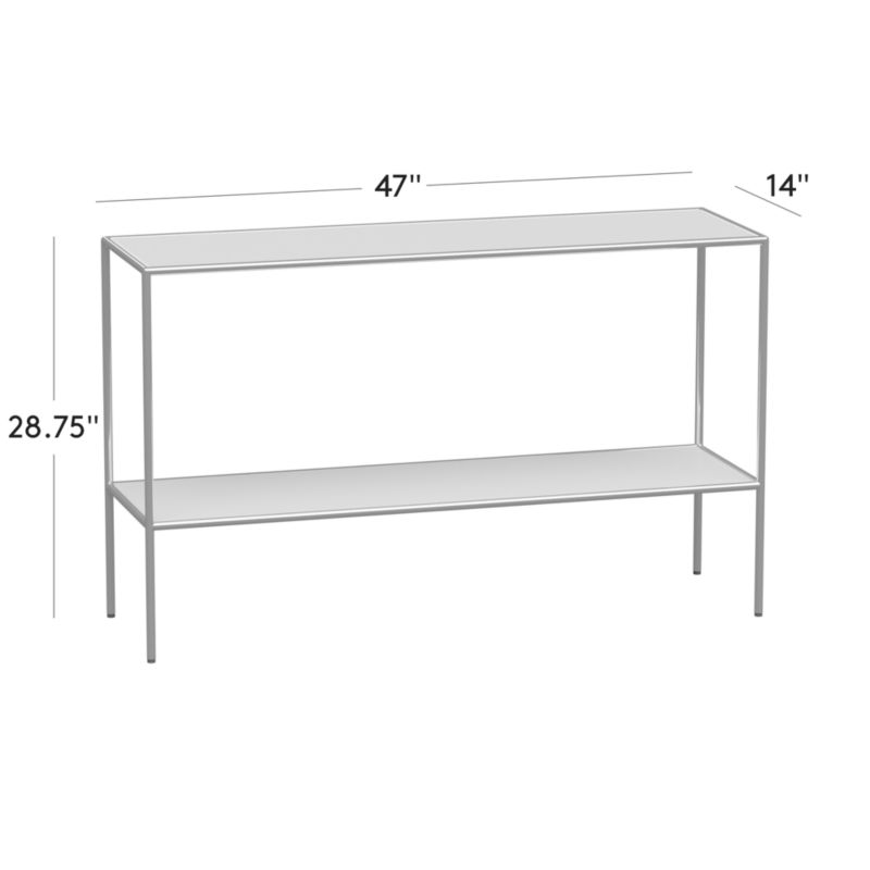 View Crain 47" Ivory Enameled Metal Console Table - image 3 of 7