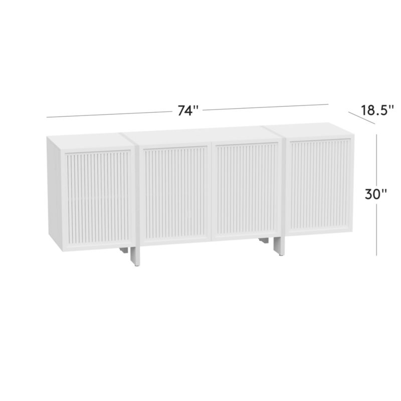 View Costela 74" White Wash Acacia Wood Credenza - image 3 of 11