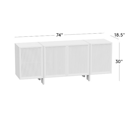 Costela 74" White Wash Acacia Wood Credenza