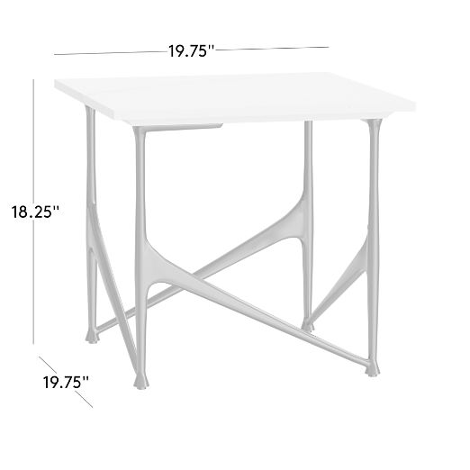 Aerolit White Marble Side Table by Bill Curry