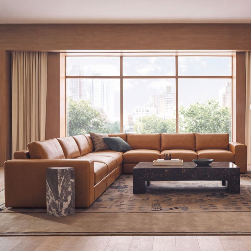 Berkeley 5-Piece Modular L-Shaped Leather Sectional Sofa - image 3 of 4