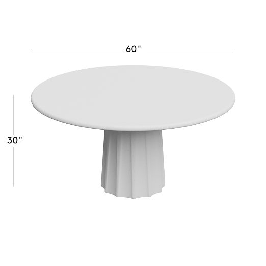 Boscoe 60" Round White Concrete Indoor/Outdoor Dining Table