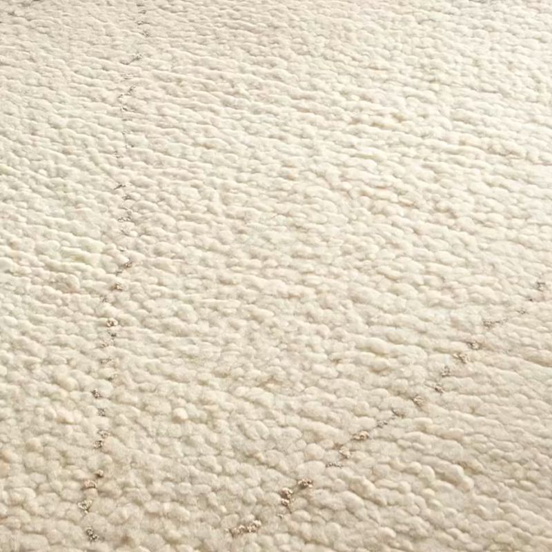 Diamant Hand-Knotted Warm White Wool Area Rug 9'x12' by Ackerman