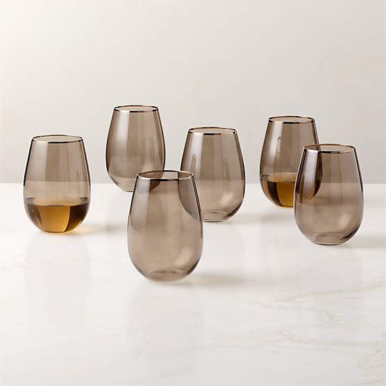 True Smoke Stemless Wine Glass Set of 6