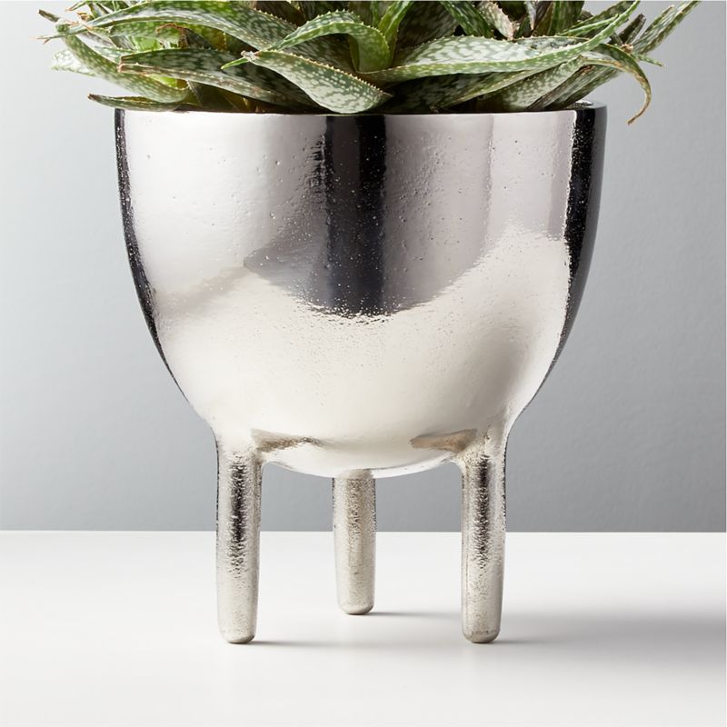 Aaron Silver-Footed Metal Indoor Planter - image 1 of 6