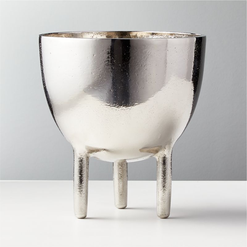 Aaron Silver-Footed Metal Indoor Planter - image 0 of 6