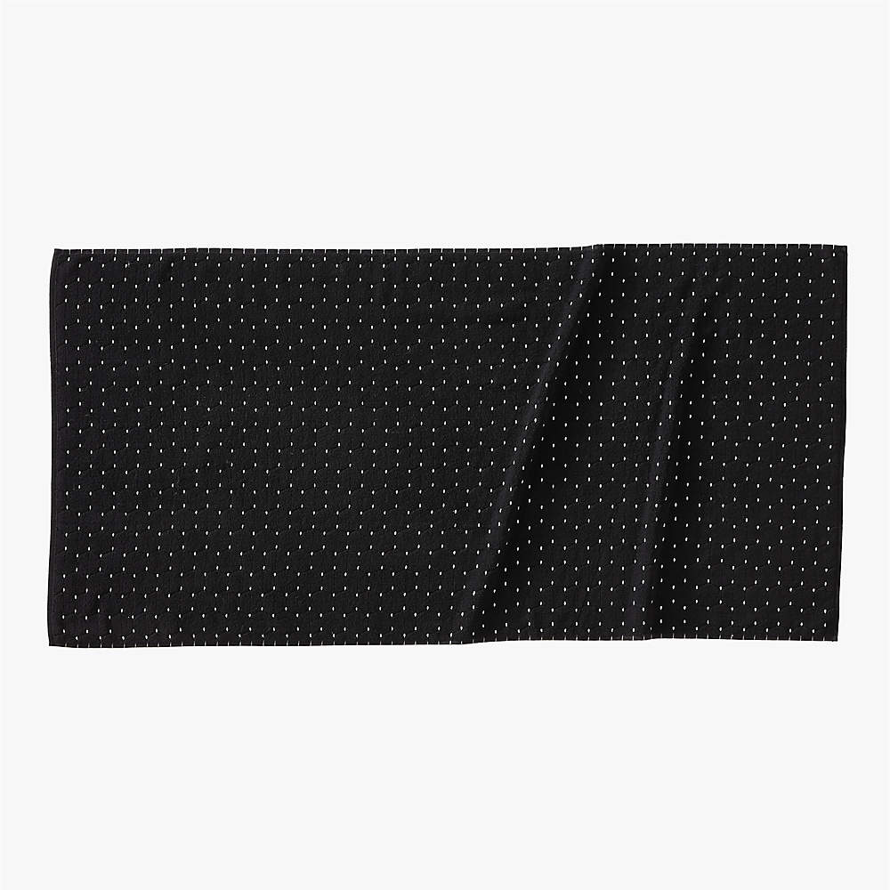 Abbie Organic Cotton Black and White Bath Towels | CB2