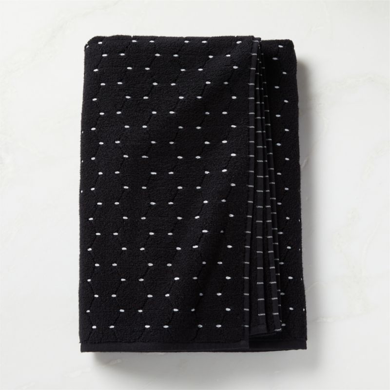 Abbie Organic Cotton Black and White Bath Sheet | CB2