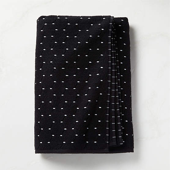 Abbie Organic Cotton Black and White Bath Sheet