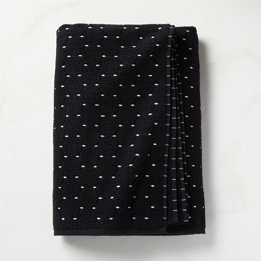 Abbie Organic Cotton Black and White Bath Sheet