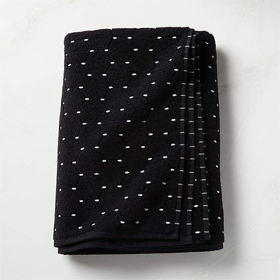 Abbie Organic Cotton Black and White Bath Towel