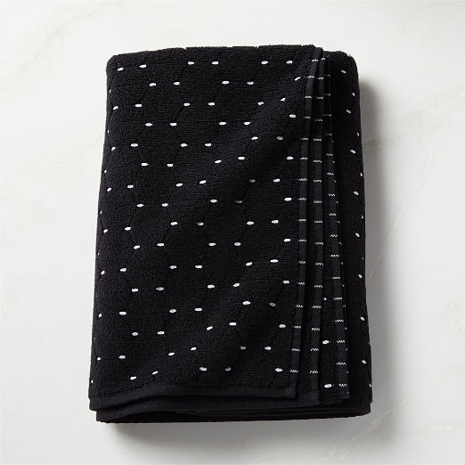 Abbie Organic Cotton Black and White Bath Towel