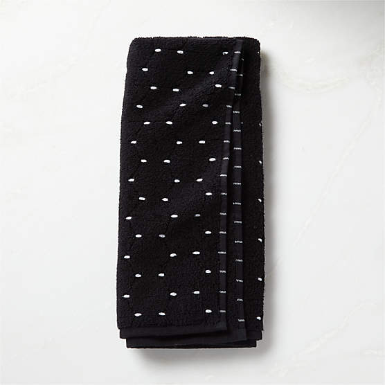 Abbie Organic Cotton Black and White Hand Towel