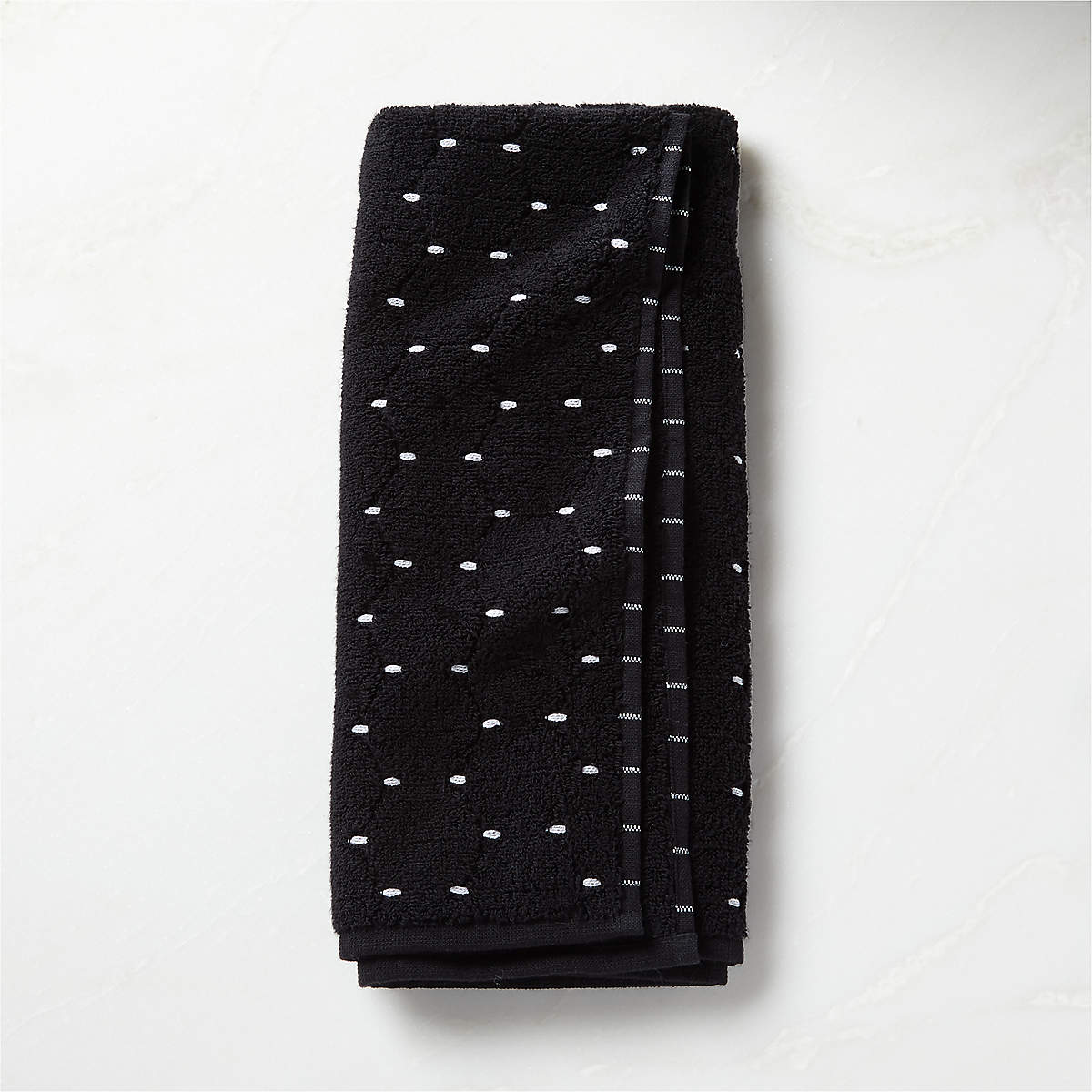 Abbie Organic Cotton Black and White Hand Towel + Reviews CB2 Canada