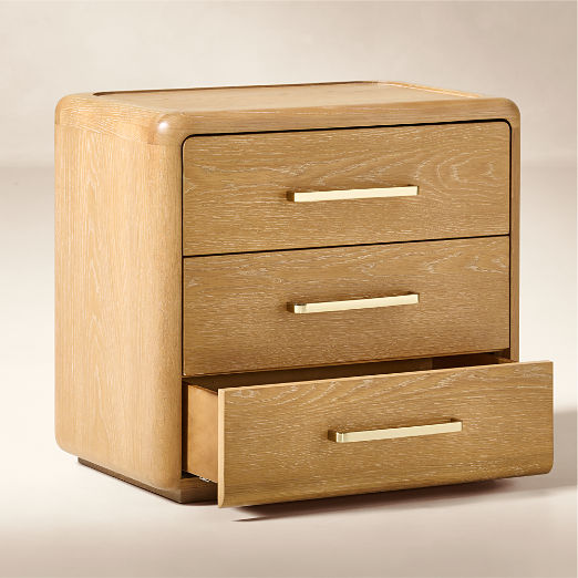 Abbott 3-Drawer Wood Nightstand