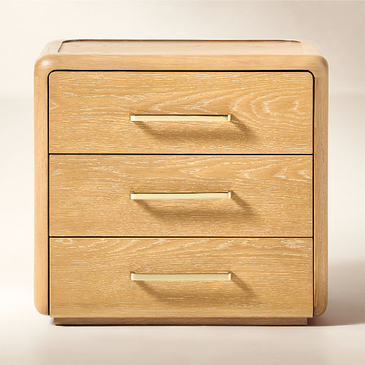 Abbott 3-Drawer Wood Nightstand