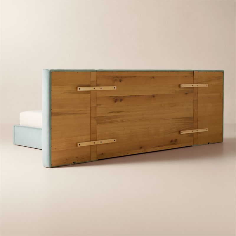 Abbott Artic Blue Velvet Extended King Platform Bed - image 4 of 7