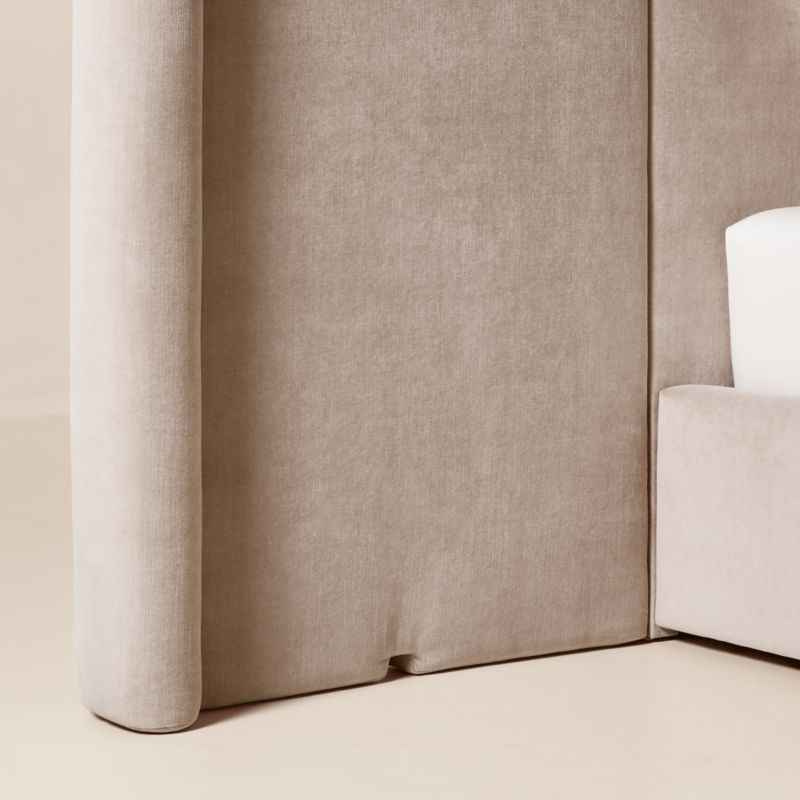 Abbott Grey Velvet Extended King Platform Bed - image 7 of 9