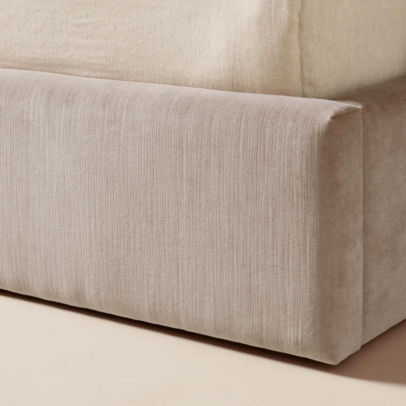 Abbott Grey Velvet Upholstered Extended King Platform Bed - image 6 of 10