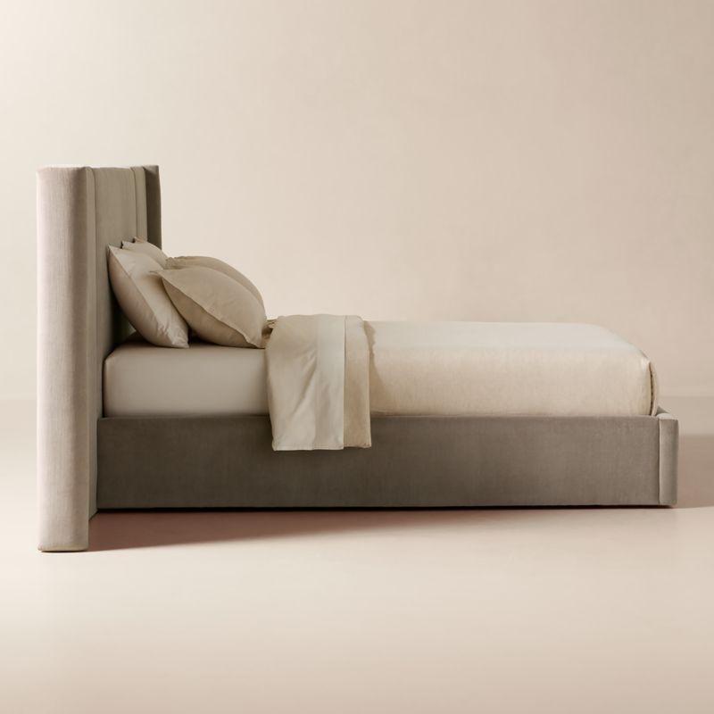Abbott Grey Velvet Extended Queen Platform Bed - image 6 of 11
