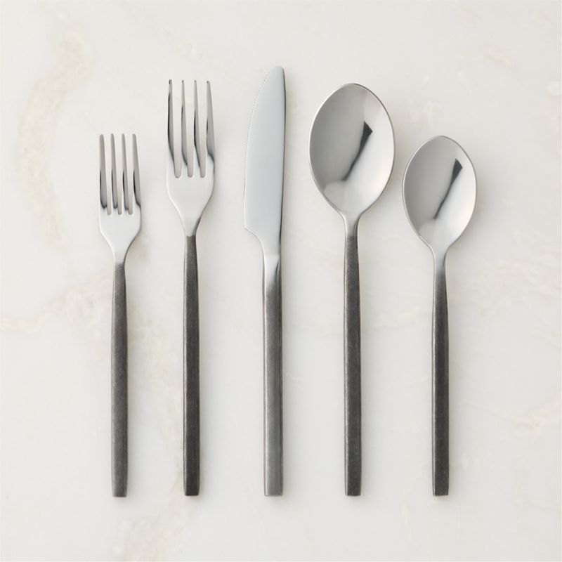 View Abe 20-Piece Brushed Black Flatware Set details