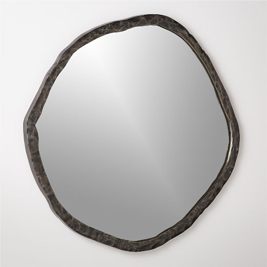 Abel Black Round Wall Mirror 48"