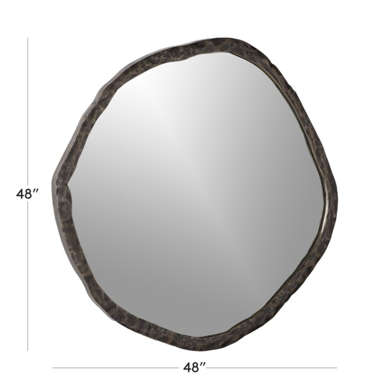 View Abel Black Round Wall Mirror 48" - image 3 of 12