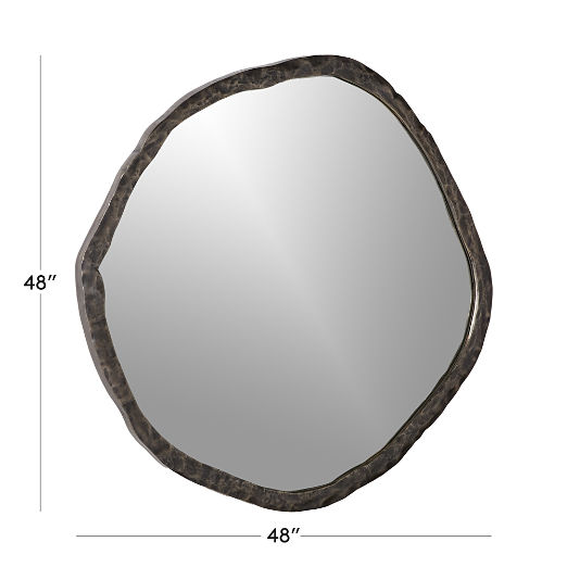 Abel Black Round Wall Mirror 48"