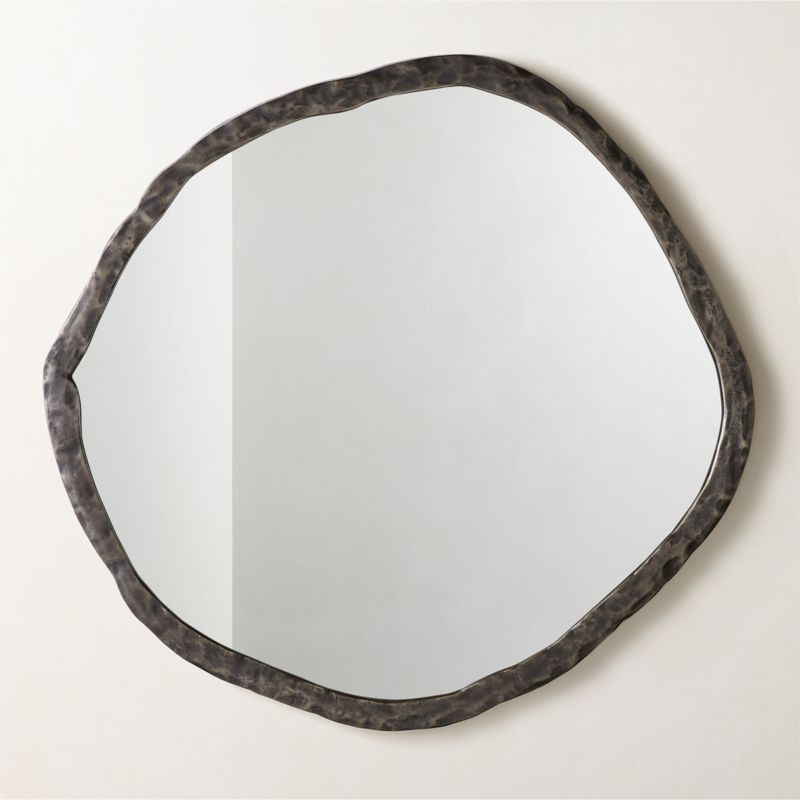View Abel Black Round Wall Mirror 48" details