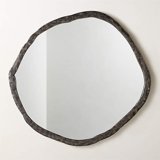 Abel Black Round Wall Mirror 48"